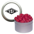 Silver Candy Window Tin w/ Corporate Color Jelly Beans